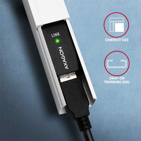 AXAGON ADR-210, USB 2.0 A-M → A-F aktívny predlžovací / repeater kábel, 10m