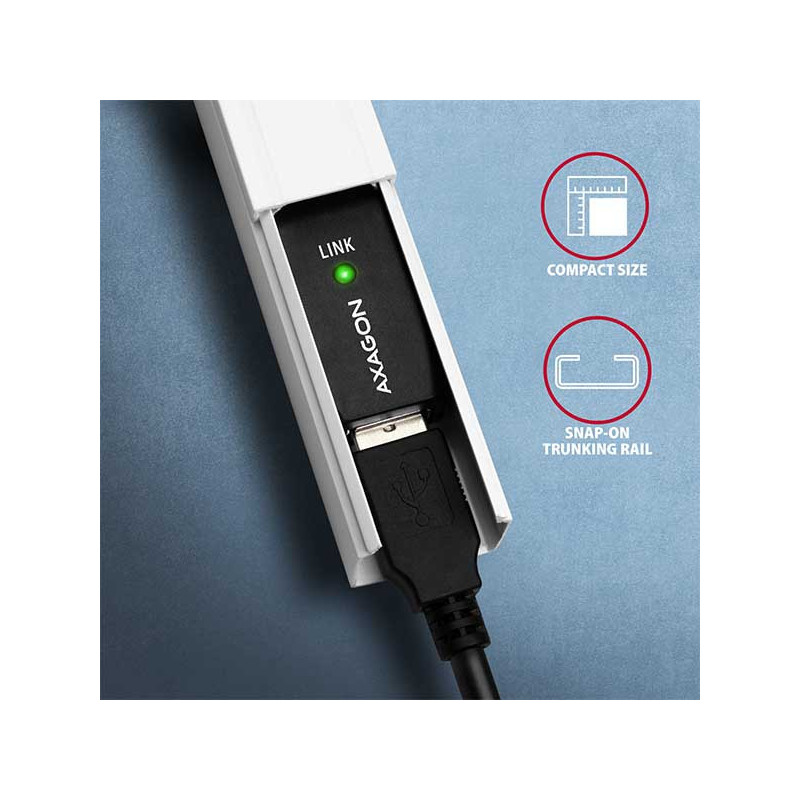 AXAGON ADR-205, USB 2.0 A-M → A-F aktívny predlžovací / repeater kábel, 5m