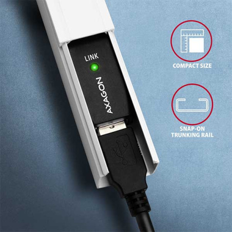 AXAGON ADR-205, USB 2.0 A-M → A-F aktívny predlžovací / repeater kábel, 5m