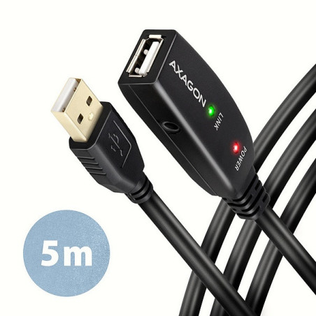 AXAGON ADR-205, USB 2.0 A-M → A-F aktívny predlžovací / repeater kábel, 5m