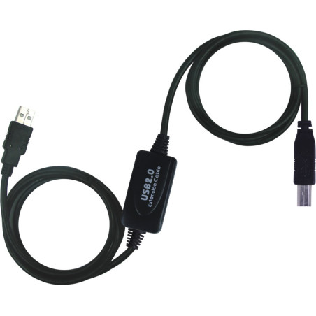 PremiumCord USB 2.0 repeater a prepojovací kábel A/M-B/M 15m