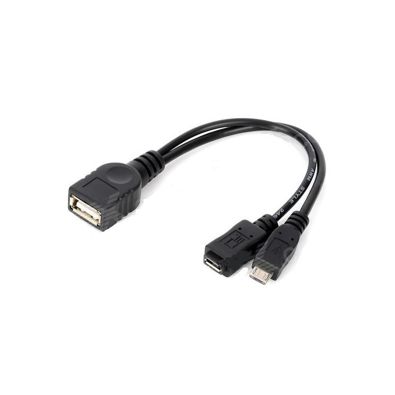PremiumCord USB redukcia kábel USB A/female+Micro USB/female - Micro USB/male OTG
