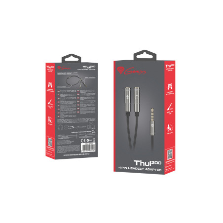 GENESIS THUL 200 - PRÉMIOVÝ 4-PIN ADAPTÉR SLÚCHADIEL PRO PS4/PC/Smartphony