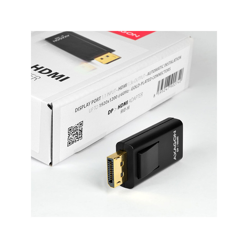 AXAGON RVD-HI, DisplayPort → HDMI redukcia / adaptér, FullHD