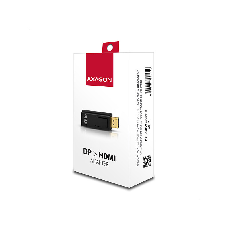 AXAGON RVD-HI, DisplayPort → HDMI redukcia / adaptér, FullHD