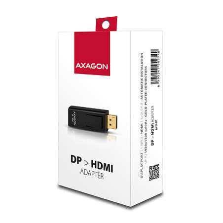 AXAGON RVD-HI, DisplayPort → HDMI redukcia / adaptér, FullHD