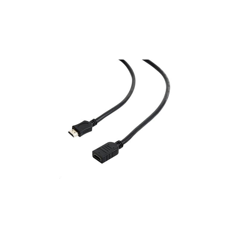 Kábel HDMI-HDMI M/F 1,8m, 1.4, predlžovací čierny