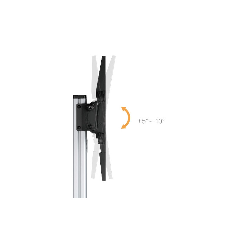 ALU pojazdný stojan Brateck FS44-46TW pre TV 37"-86" 50kg police