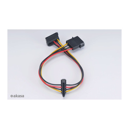 AKASA - 4-pin molex na 2x 15-pin Sata adaptér