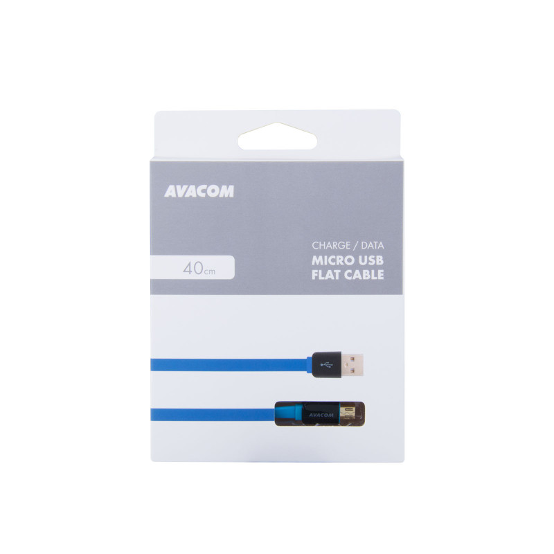 Kábel AVACOM MIC-40B USB - Micro USB, 40cm, modrá