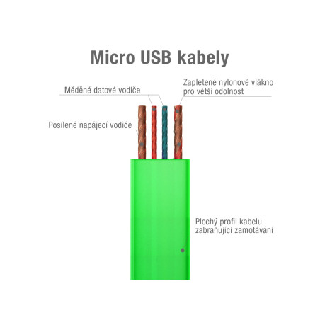 Kábel AVACOM MIC-40G USB - Micro USB, 40cm, zelená