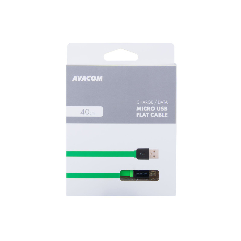 Kábel AVACOM MIC-40G USB - Micro USB, 40cm, zelená