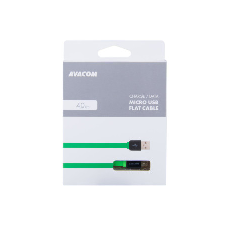 Kábel AVACOM MIC-40G USB - Micro USB, 40cm, zelená