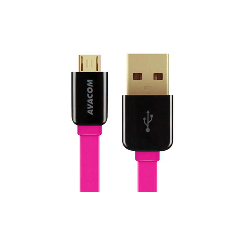 Kábel AVACOM MIC-40P USB - Micro USB, 40cm, ružová