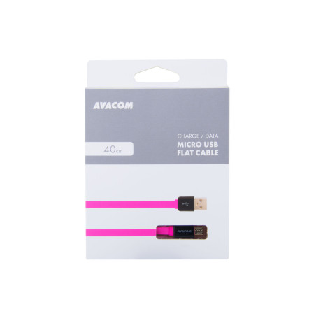 Kábel AVACOM MIC-40P USB - Micro USB, 40cm, ružová