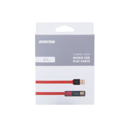 Kábel AVACOM MIC-40R USB - Micro USB, 40cm, červená