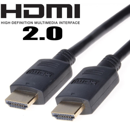 PremiumCord HDMI 2.0 High Speed+Ethernet, pozlátené konektory, 2m