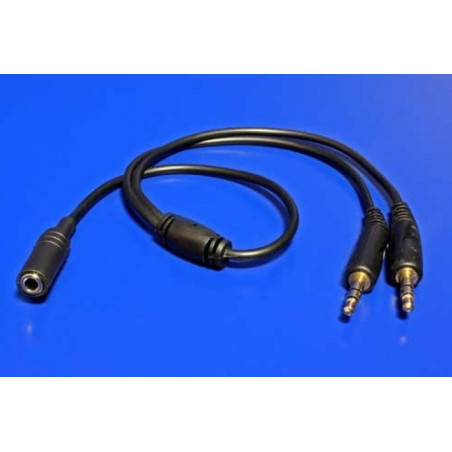 Redukcia audio 4 pólový jack3,5F - 2x jack3,5M