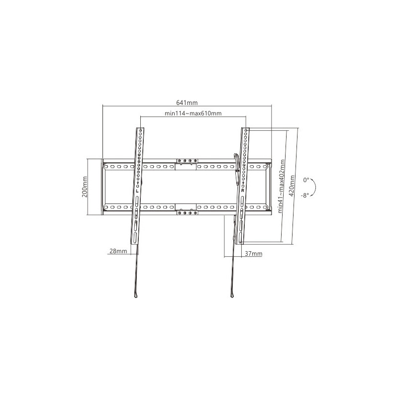 Držiak Brateck LP72-46T pre TV 37"-80" 75kg polohovateľný nástenný