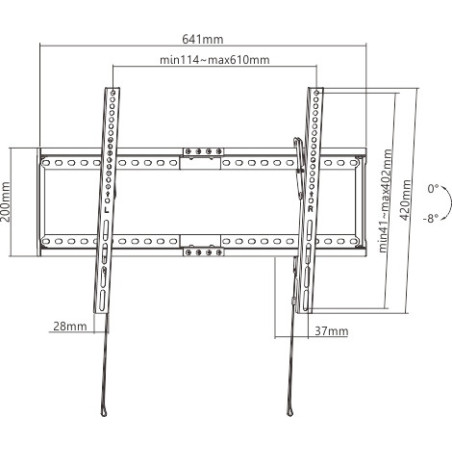 Držiak Brateck LP72-46T pre TV 37"-80" 75kg polohovateľný nástenný