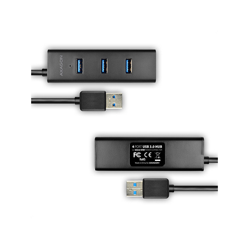 AXAGON HUE-S2B, 4x USB 3.0 CHARGING hub, micro USB napr. konektor, kábel USB-A 30cm