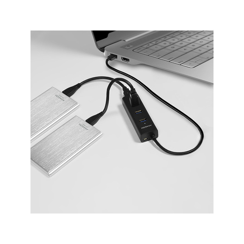 AXAGON HUE-S2B, 4x USB 3.0 CHARGING hub, micro USB napr. konektor, kábel USB-A 30cm