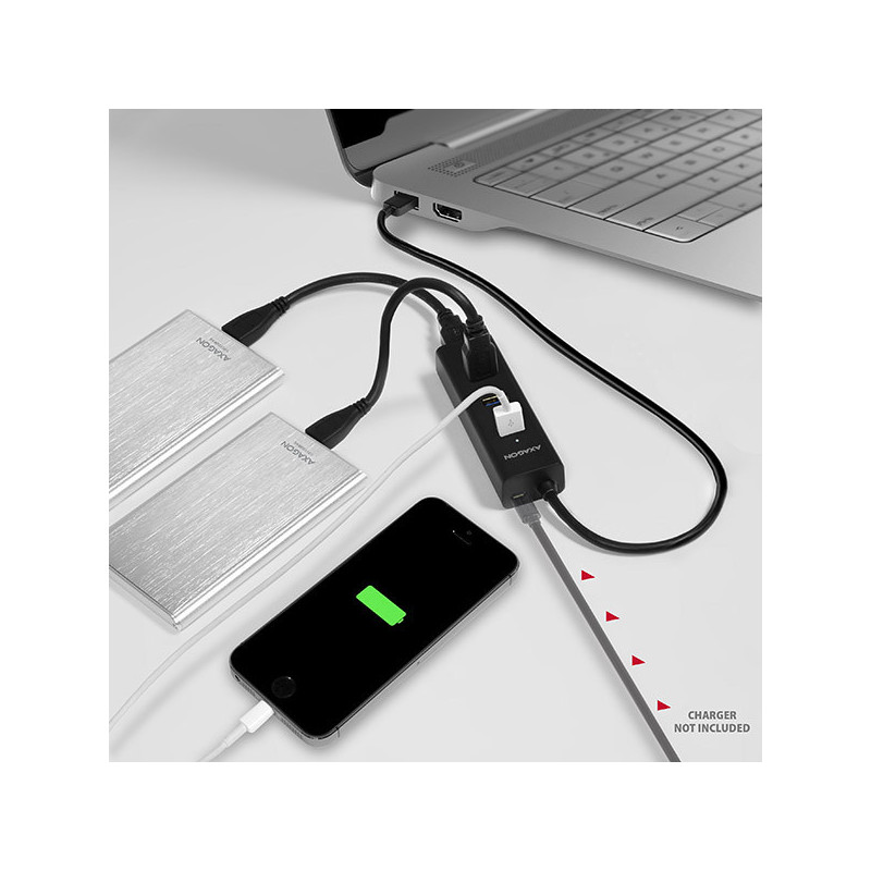 AXAGON HUE-S2B, 4x USB 3.0 CHARGING hub, micro USB napr. konektor, kábel USB-A 30cm
