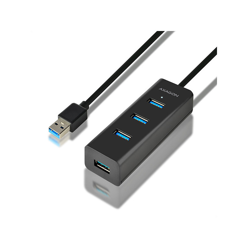 AXAGON HUE-S2BL, 4x USB 3.0 CHARGING hub, micro USB napr. konektor, kábel USB-A 1.2m