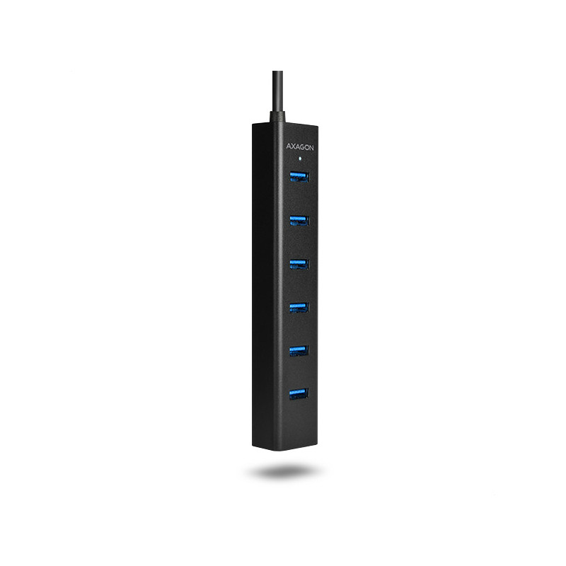 AXAGON HUE-SA7BP, 7x USB 3.0 ALU CHARGING hub, vr. AC adaptéra, kábel USB-A 40cm