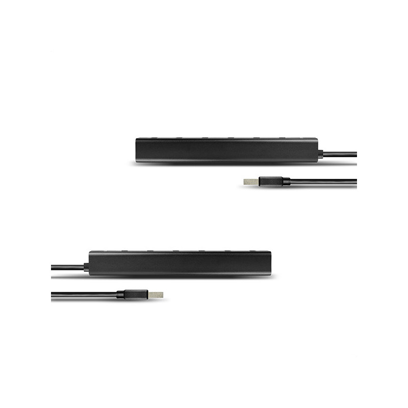 AXAGON HUE-SA7BP, 7x USB 3.0 ALU CHARGING hub, vr. AC adaptéra, kábel USB-A 40cm