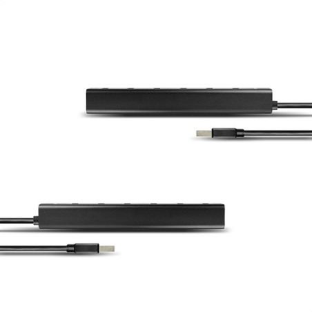 AXAGON HUE-SA7BP, 7x USB 3.0 ALU CHARGING hub, vr. AC adaptéra, kábel USB-A 40cm