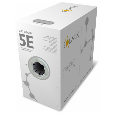 Inštalačný kábel Solarix CAT5E UTP PE Fca vonkajší Gélový 305m/box SXKD-5E-UTP-PEG