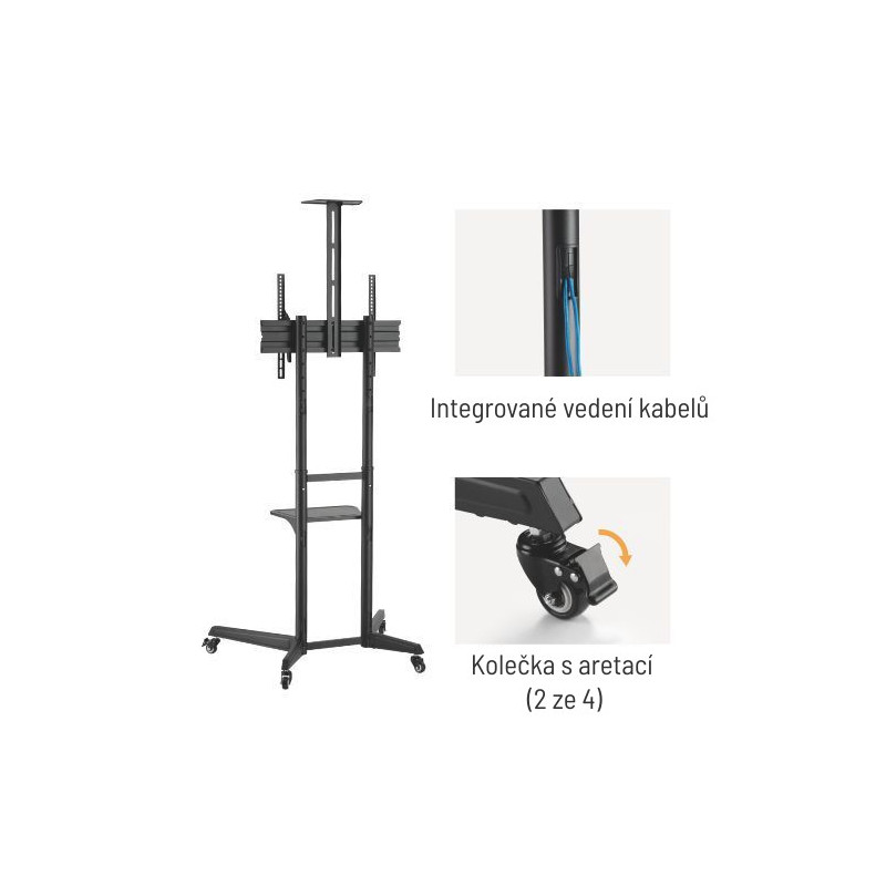 Pojazdný stojan Brateck T1040T pre TV 37"-70" 50kg 2 police