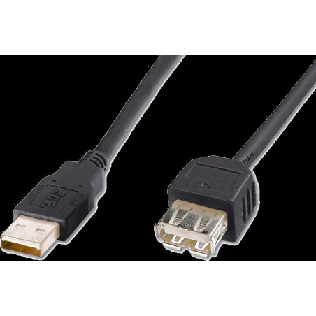 Kábel USB predlžovací A-A, 5 m, čierny