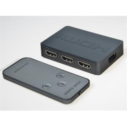 PremiumCord HDMI switch 3:1 plastový, diaľkové ovl.