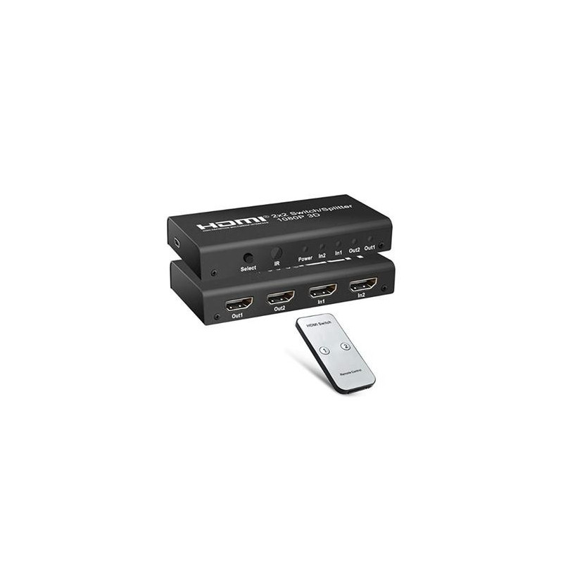 PremiumCord HDMI switch 2:2, 3D, 1080p, diaľkové ovl.