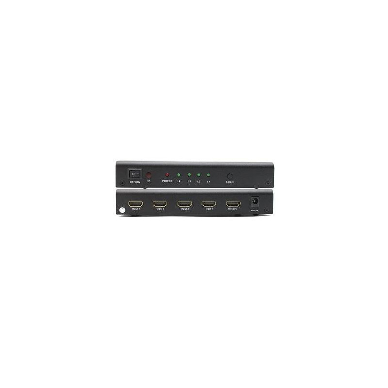 PremiumCord HDMI switch 4:1, kovový, diaľkové ovl.