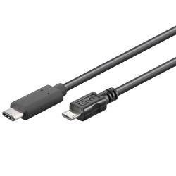 PremiumCord USB-C/male - USB 2.0 Micro-B/Male, čierny, 1m