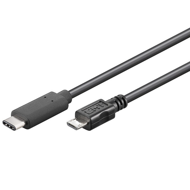 PremiumCord USB-C/male - USB 2.0 Micro-B/Male, čierny, 1m