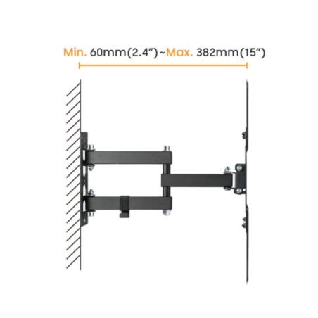 Výsuvný držiak Brateck LPA68-443 pre TV 23"-55" 30kg polohovateľný nástenný