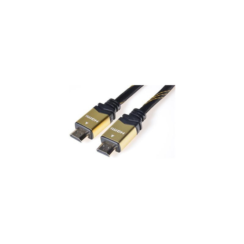 PremiumCord GOLD HDMI + Ethernet kábel, zlac., 3m