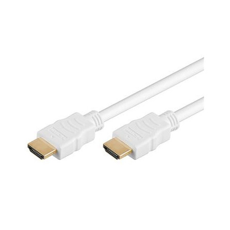 PremiumCord HDMI High Speed ??+ Ethernet kábel, biely, pozlátené konektory, 1,5 m