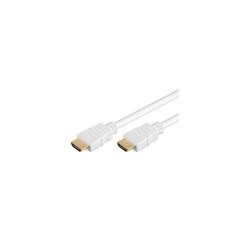 PremiumCord HDMI High Speed ??+ Ethernet kábel, biely, pozlátené konektory, 3m
