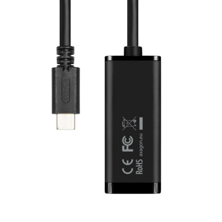 AXAGON ADE-SRC, USB-C 3.2 Gen 1 - Gigabit Ethernet sieťová karta, auto inštal, čierna