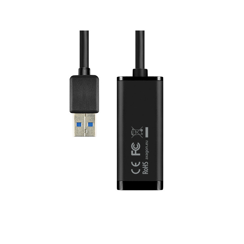 AXAGON ADE-SR, USB-A 3.2 Gen 1 - Gigabit Ethernet sieťová karta, auto inštal, čierna