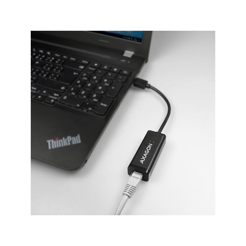 AXAGON ADE-SR, USB-A 3.2 Gen 1 - Gigabit Ethernet sieťová karta, auto inštal, čierna