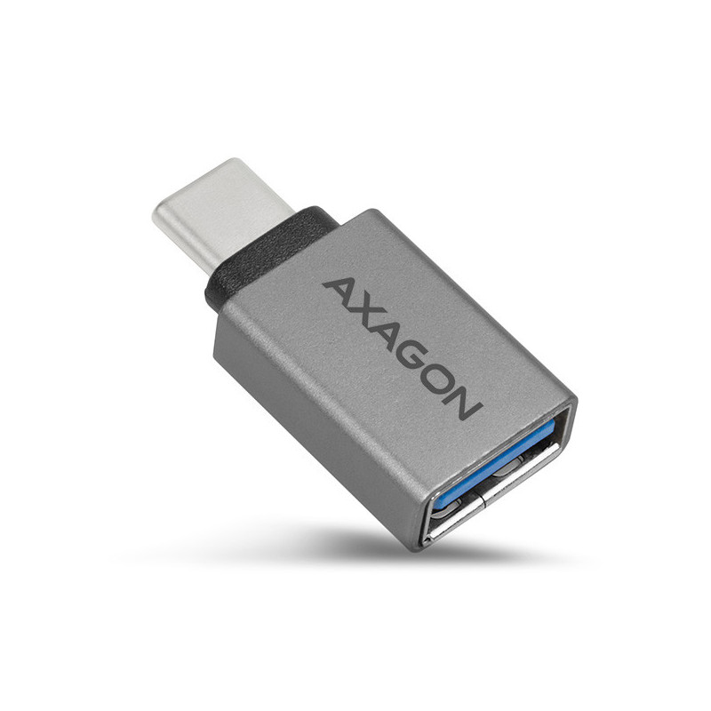 AXAGON RUCM-AFA, redukcia USB-C (M) → USB-A (F), USB 3.2 Gen 2, 3A, ALU