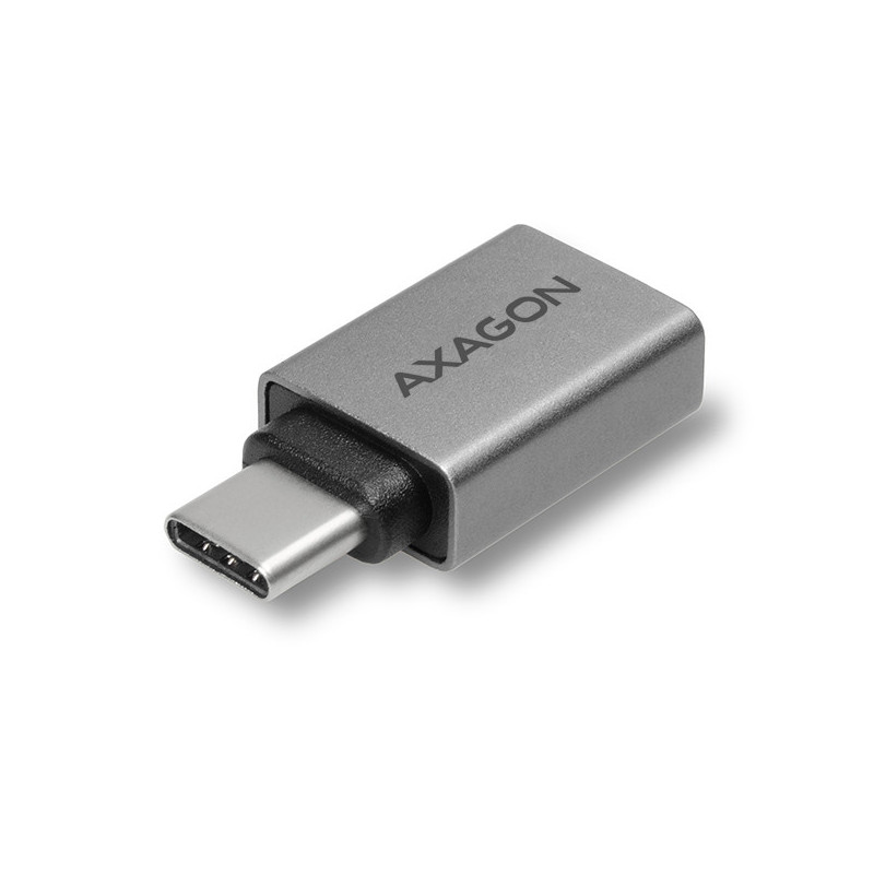 AXAGON RUCM-AFA, redukcia USB-C (M) → USB-A (F), USB 3.2 Gen 2, 3A, ALU