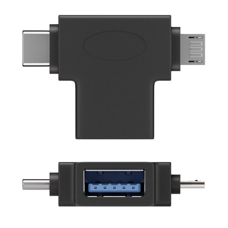 PremiumCord Adaptér USB-A na USB-C + micro USB-B