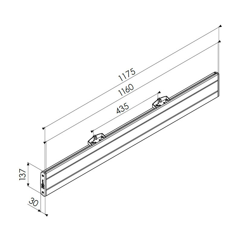 Vogel´s horizontálna časť adaptéra Connect-it PFB 3411, 1175 mm, čierna